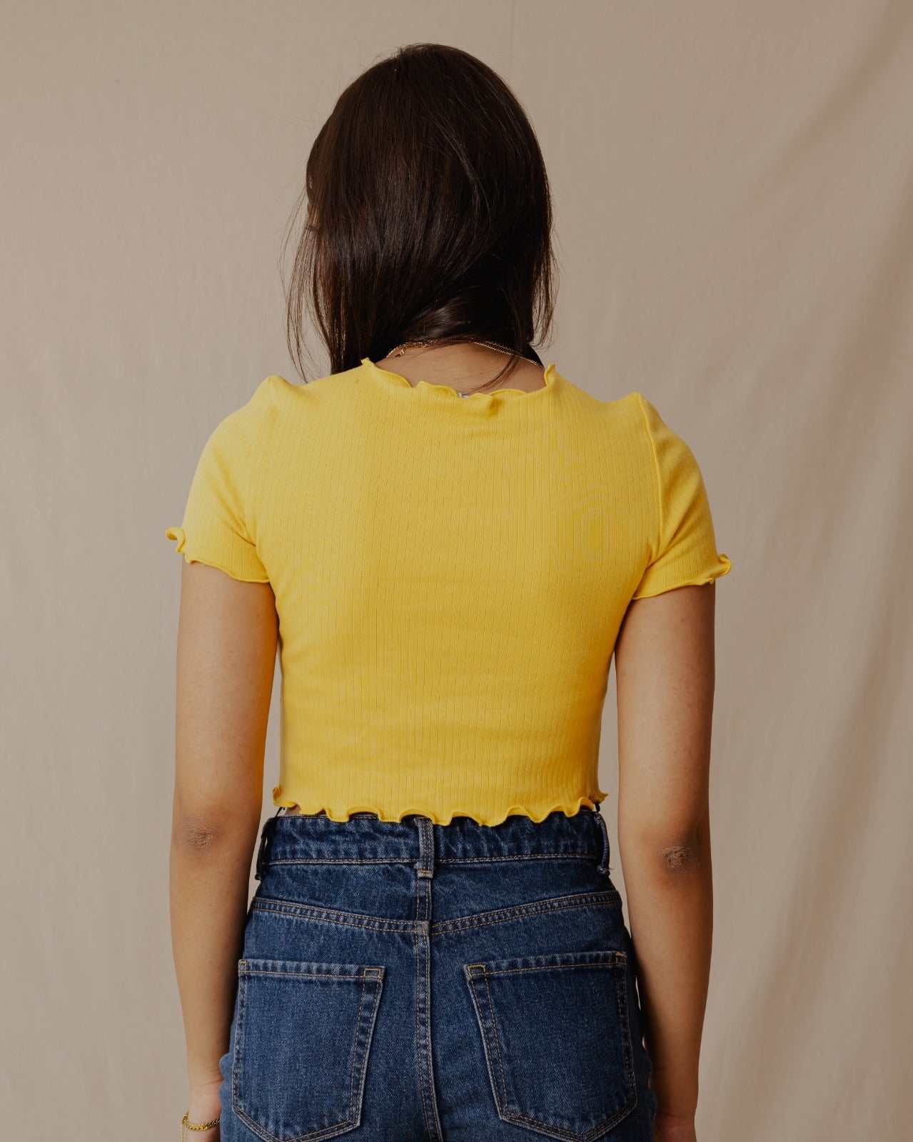 Todos os dias Crop Top Amarelo