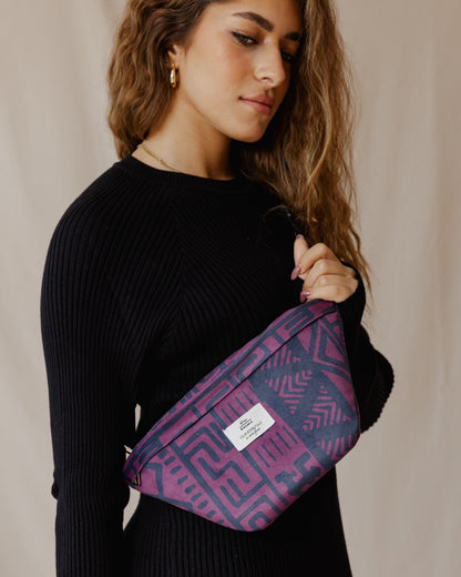 Tribal Patterned Purple X Black Fanny Pack