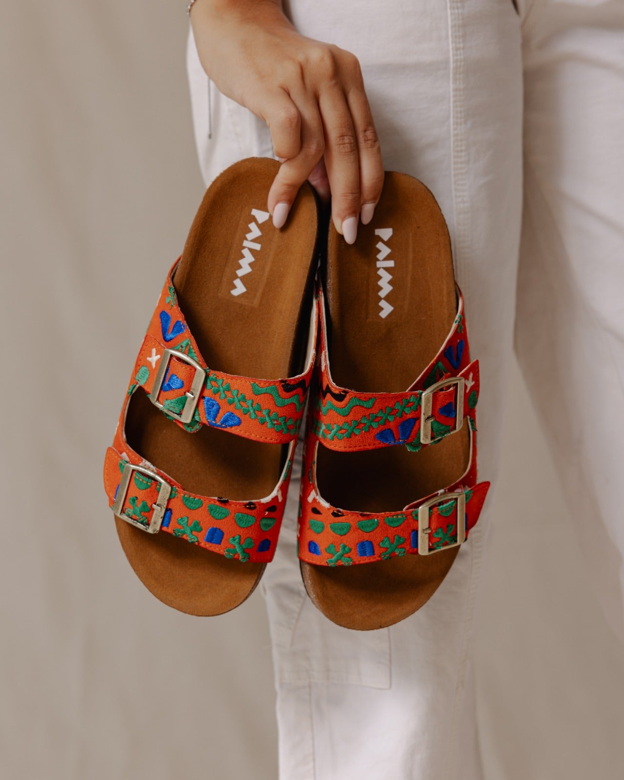 Boho Lines Slides Laranja Quente