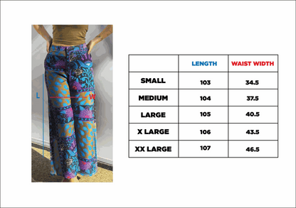 Pantalon Paisley Patchwork Noir X Bleu