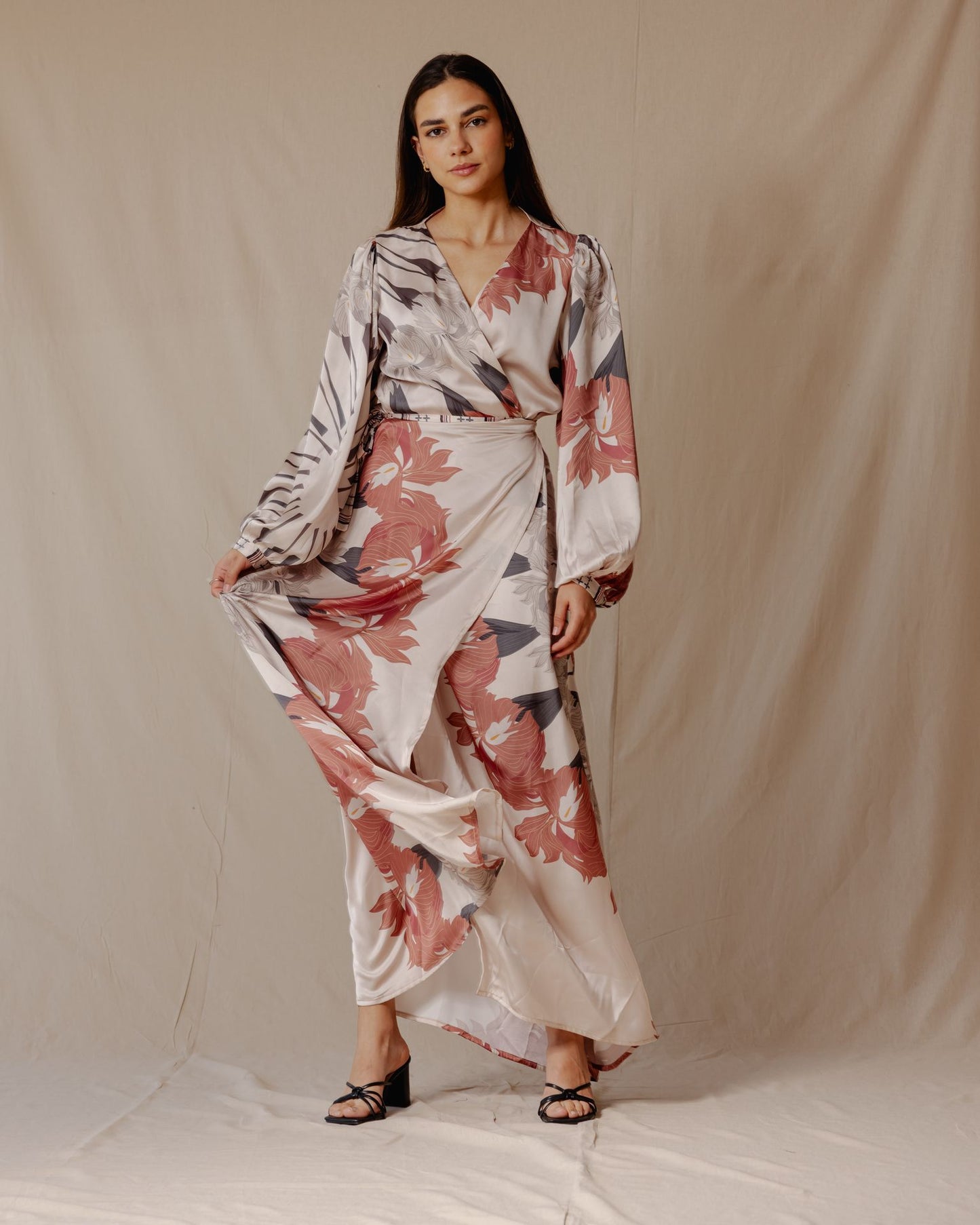 Lilly Garden Wrap Abito Chiaro Peach