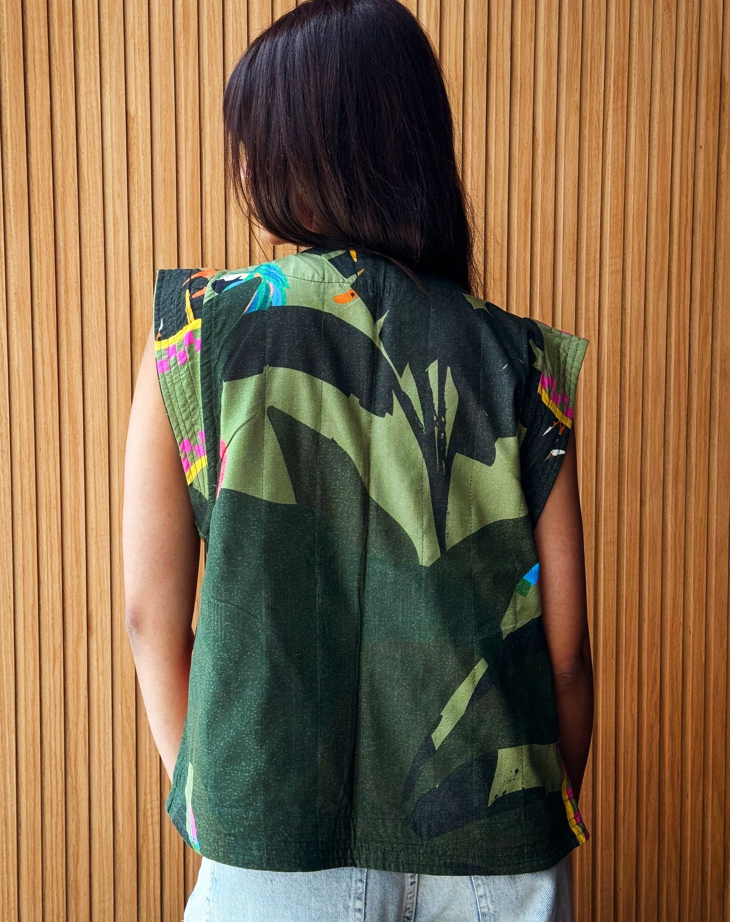 Jungle Leaves Quilted Vest