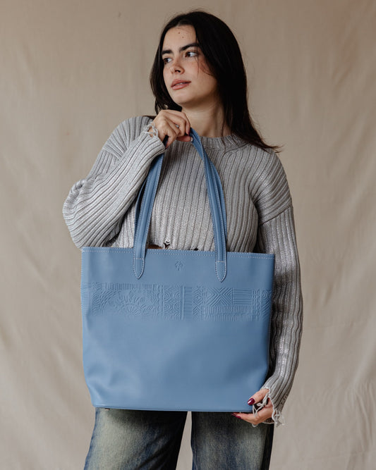 La borsa in pelle Maya Baby Blue