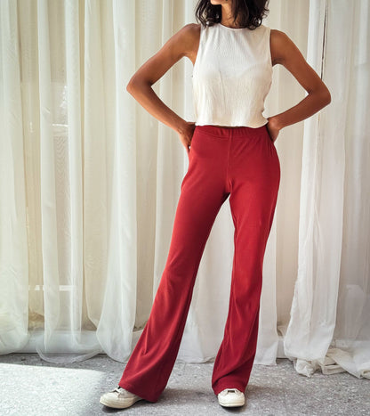 Pantalones Acanalados Flare Brick