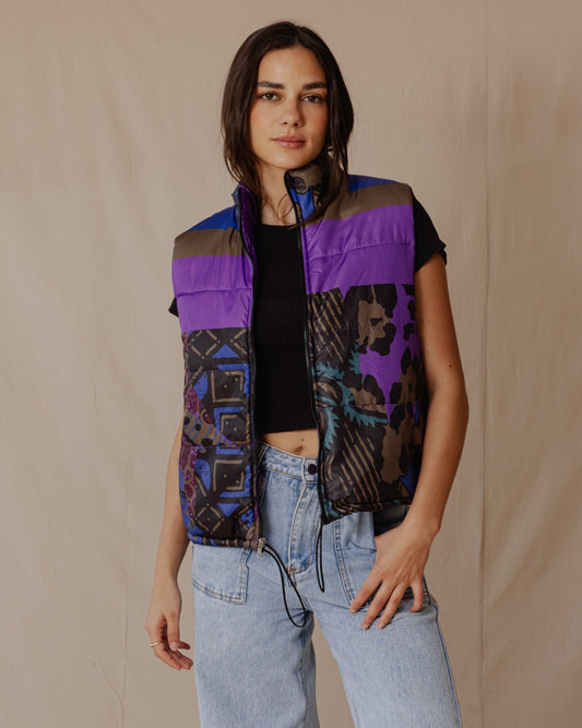 Gilet impermeabile in coccodrillo multicolore