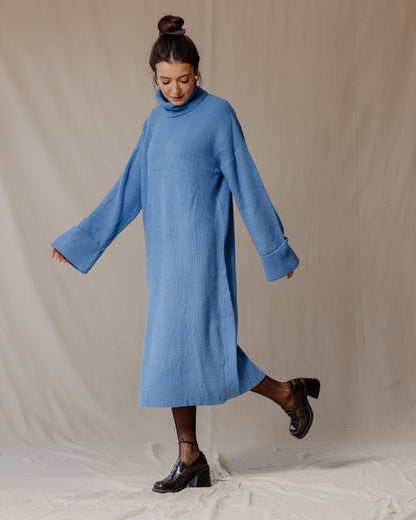 Warm Knit Dress Blue