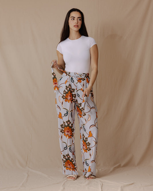 Pantalones con estampado floral de Gulnar Off-White