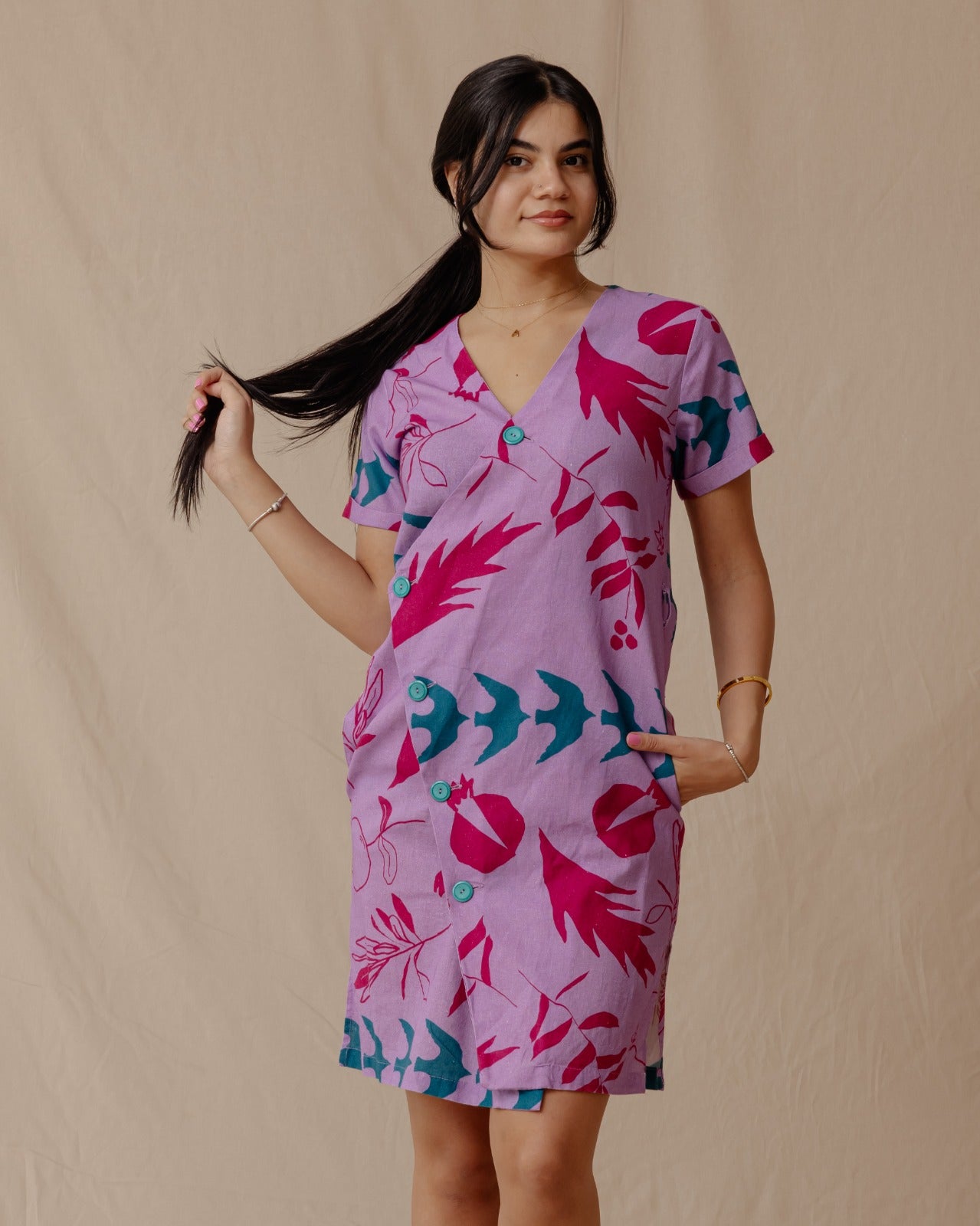 Sabor do vestido de linho de verão