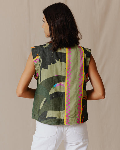 Jungle Leaves Quilted Vest