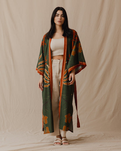 Island Dreams Kimono Invernal Oliva