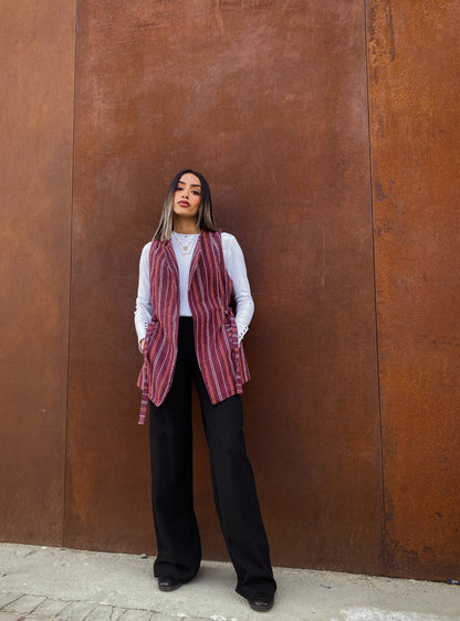 Gilet Grace in cotone bordeaux