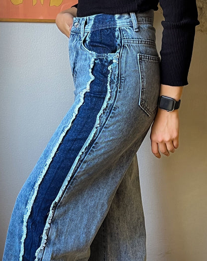 Two-Toned Denim Pants