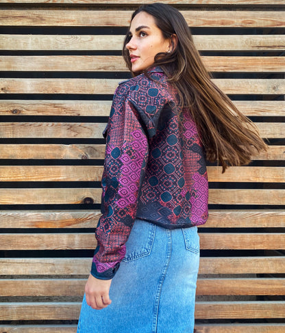 Patchwork Bomber jacke