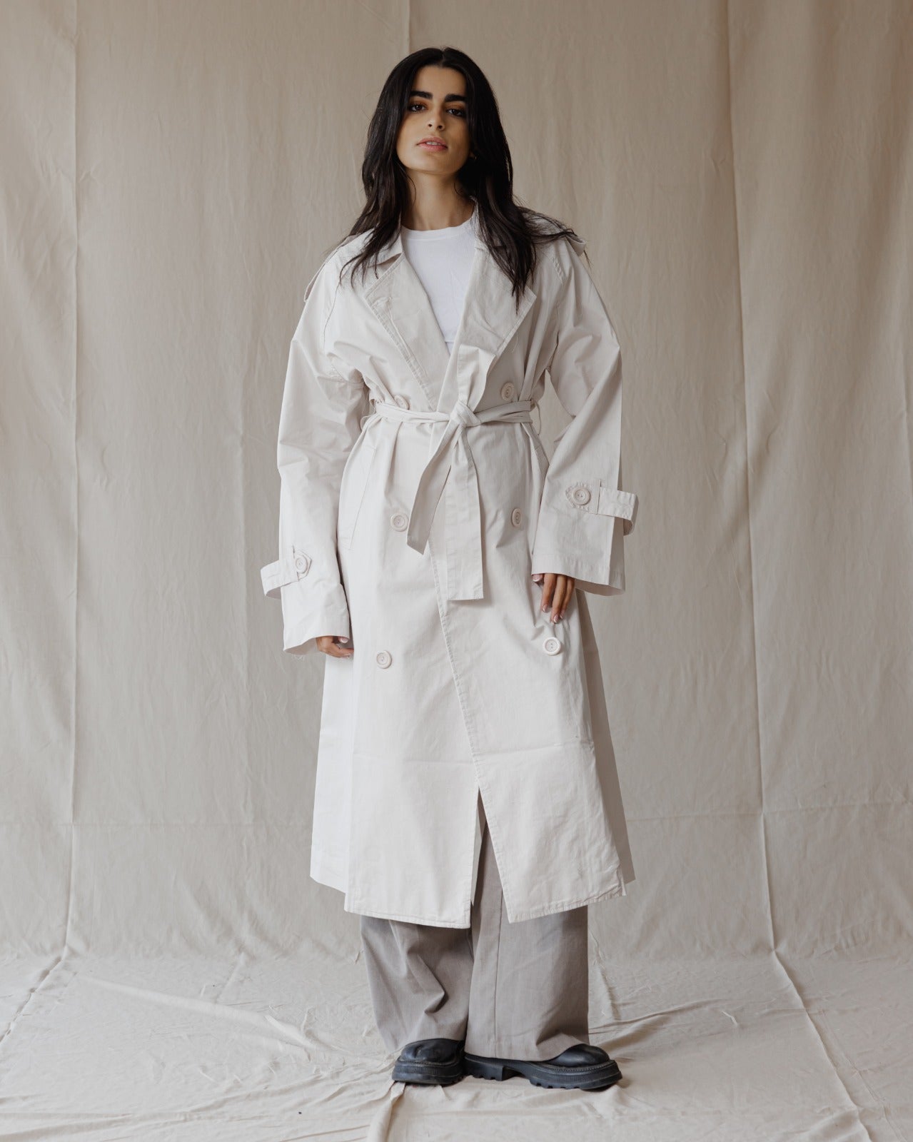 Trench-coat Relax Fit Beige