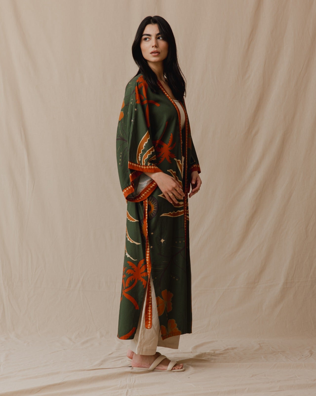 Island Dreams Kimono Invernal Oliva