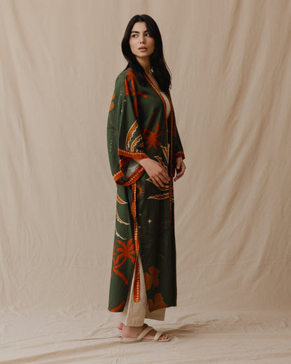 Island Dreams Kimono Olive