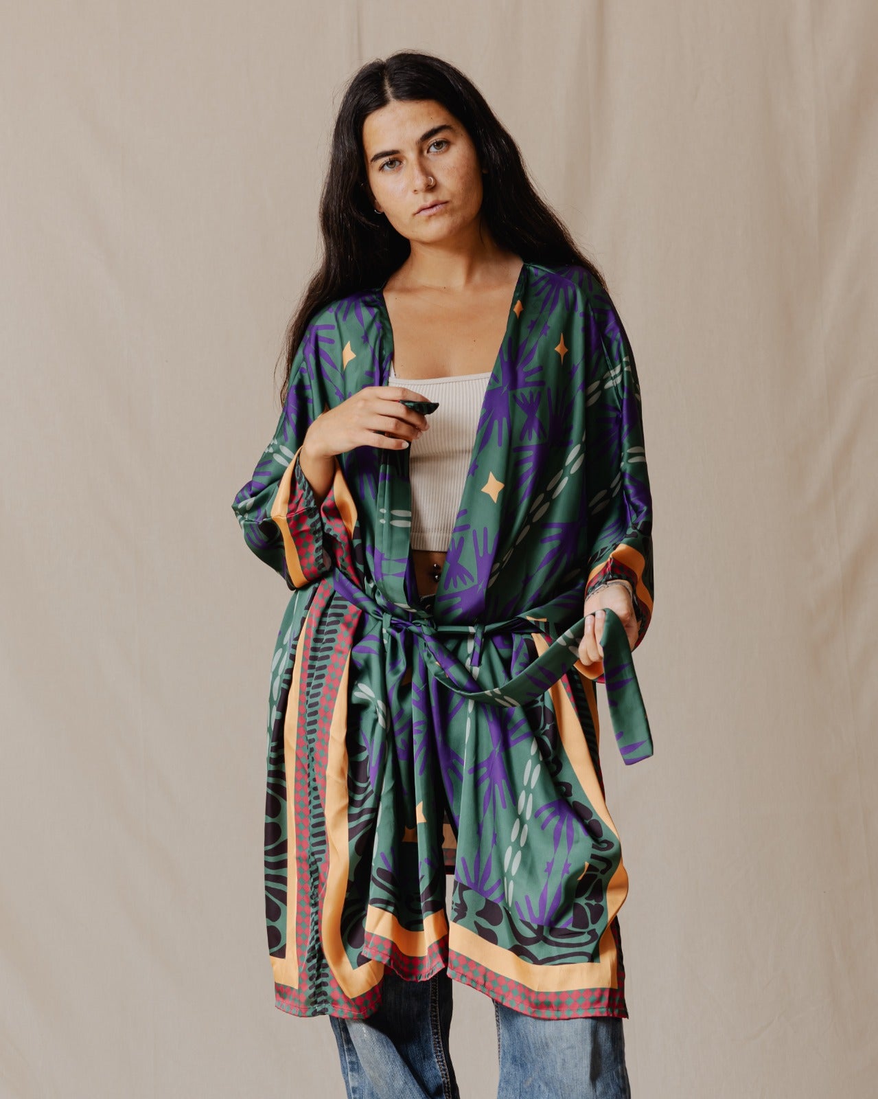 Schach Nacht Kurzer Kimono