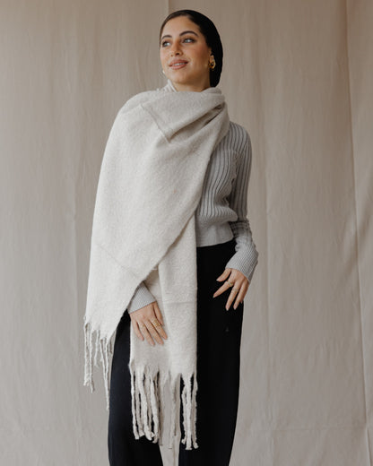 Plain Winter Scarf Creme