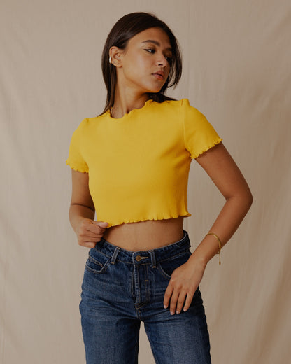 Mostarda Crop Top Todos os Dias