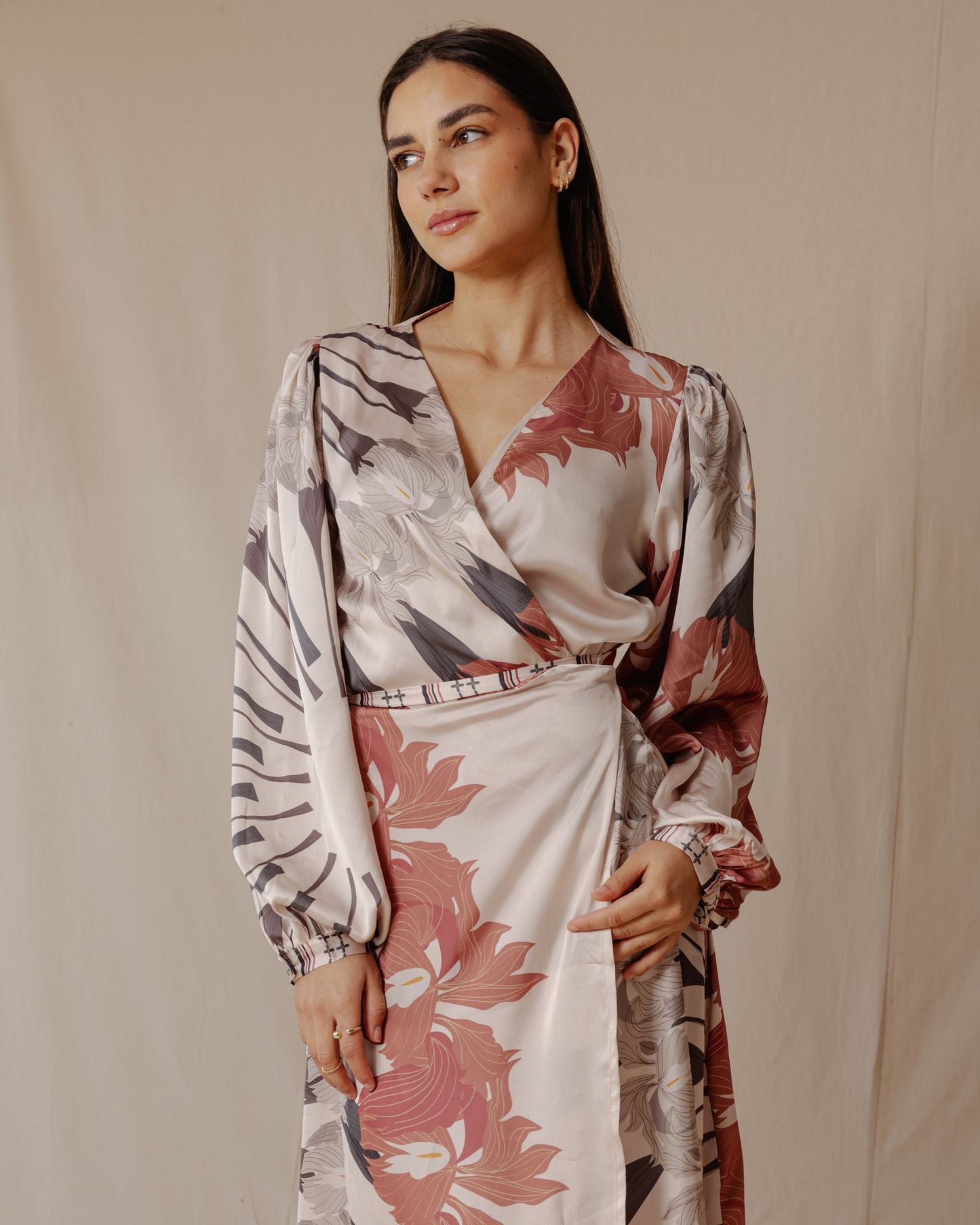 Lilly Garden Wrap Dress Light Peach