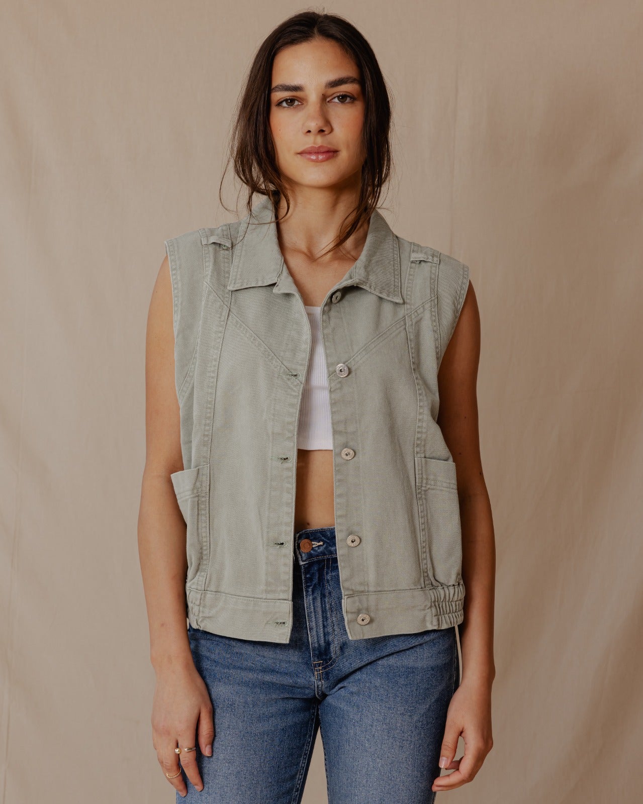 Gilet in denim lavato Oliva