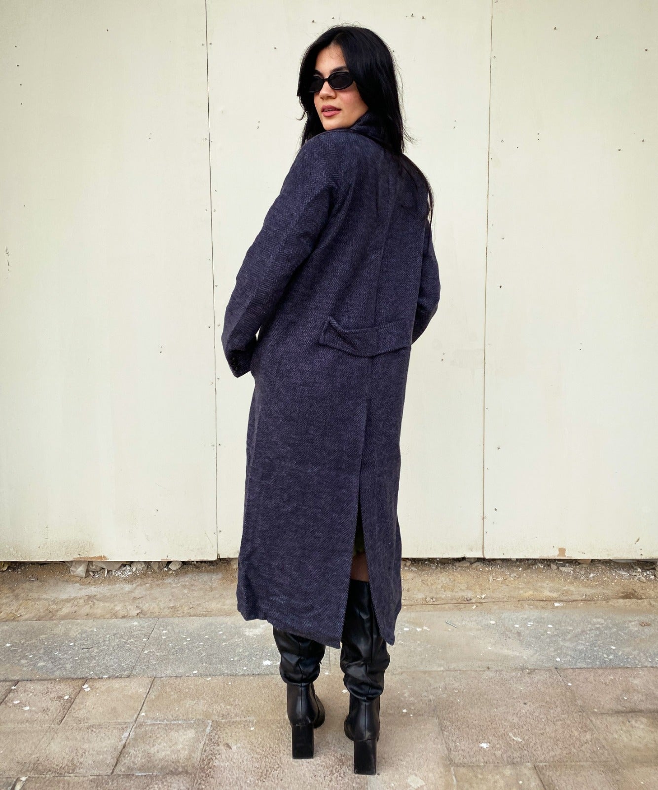 Manteau Camilla en tweed bleu marine