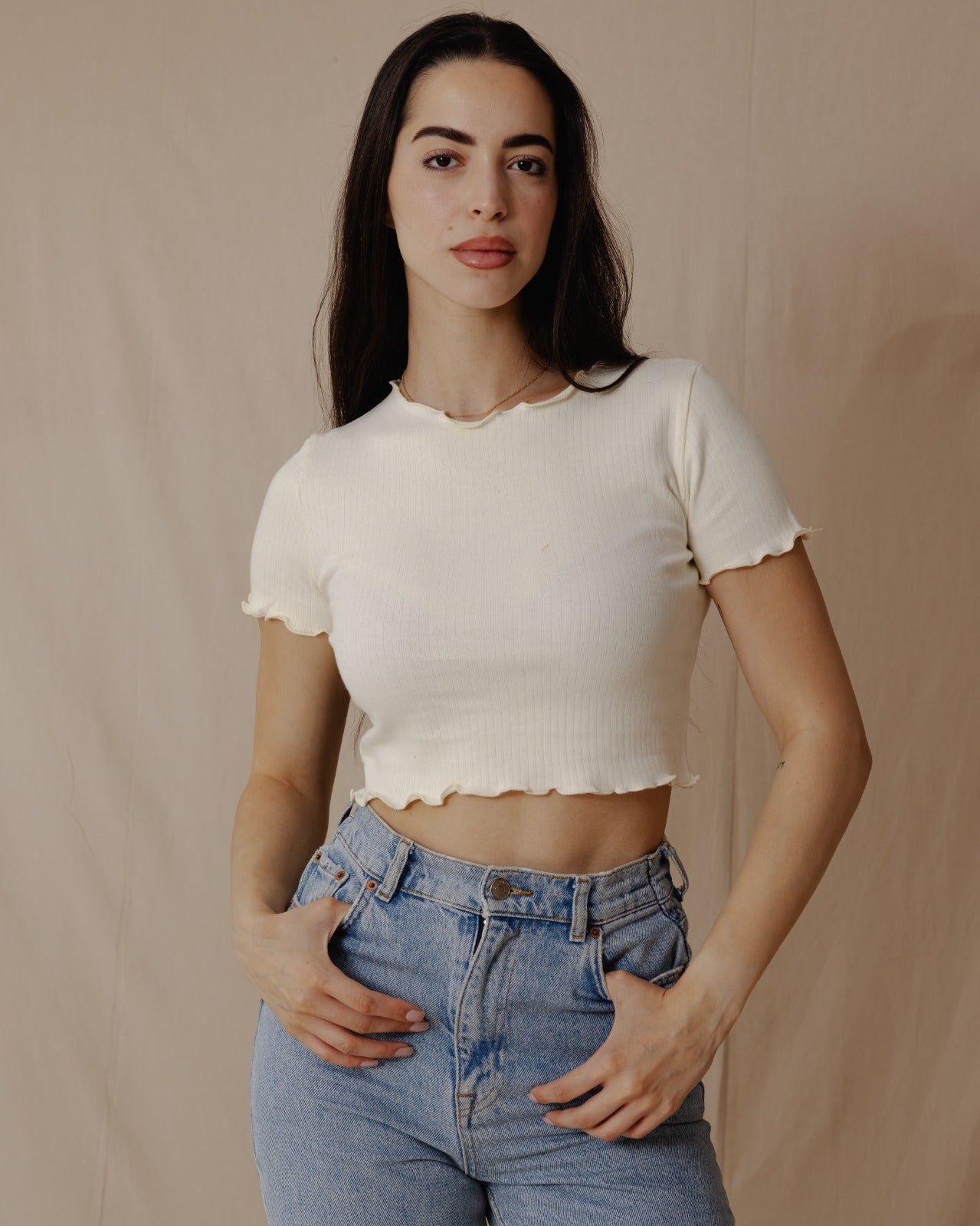 Top Everyday Crop Jaune Clair