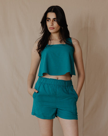 Ensemble de linge minimaliste turquoise