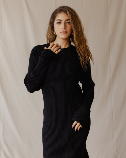 Daring Knitted Dress Black