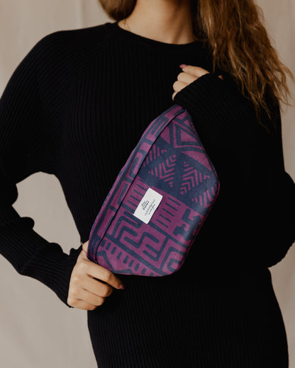 Tribal Patterned Purple X Black Fanny Pack