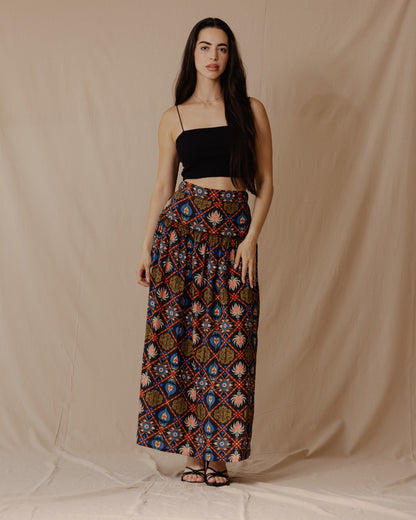 Damask Rose Maxi Skirt