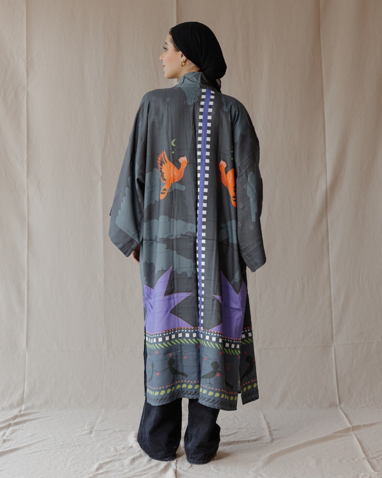 Hoopoe’s Charm Kimono Black