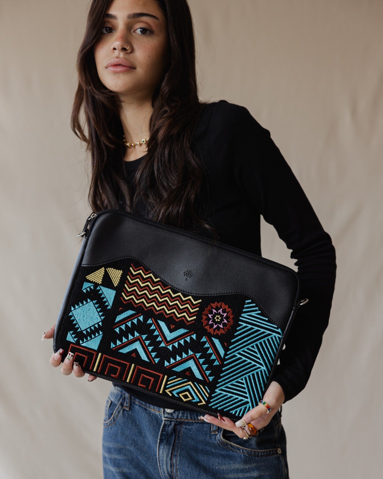 Geometric Laptop Sleeve Black