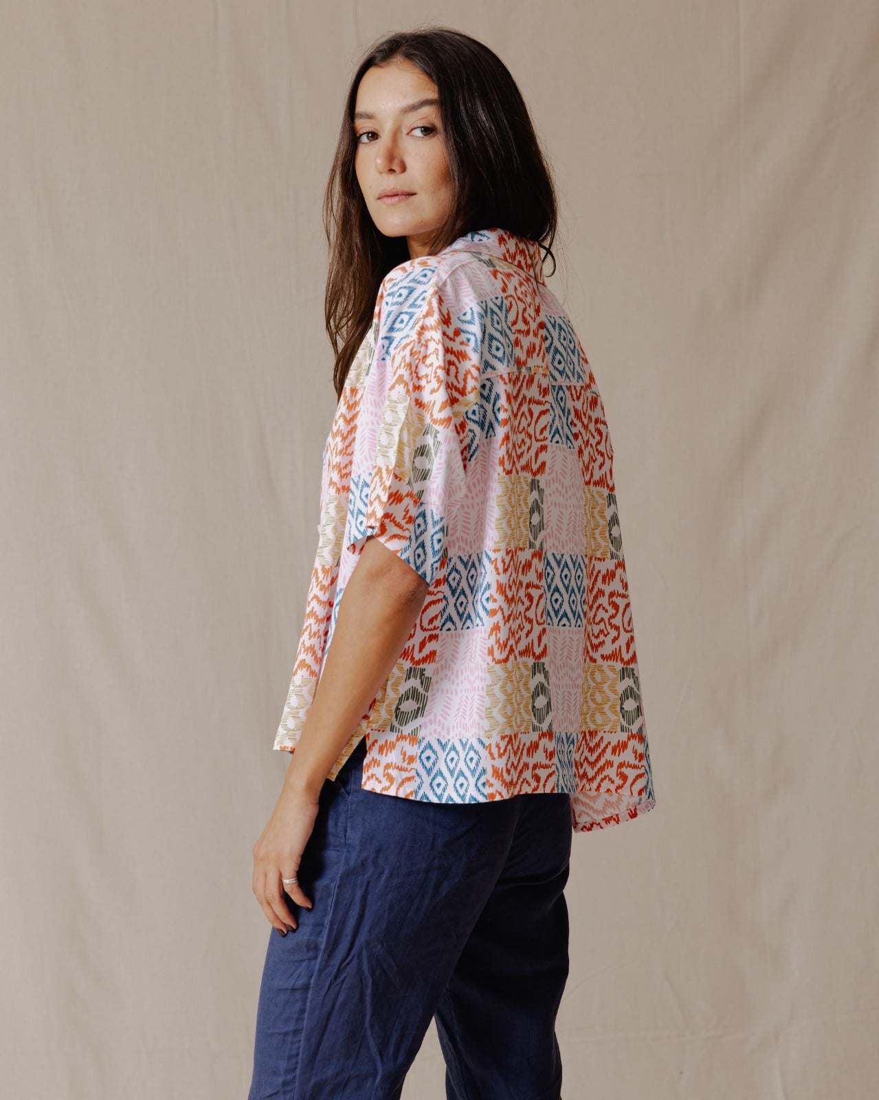 Camisa Patchwork Verão Amarela