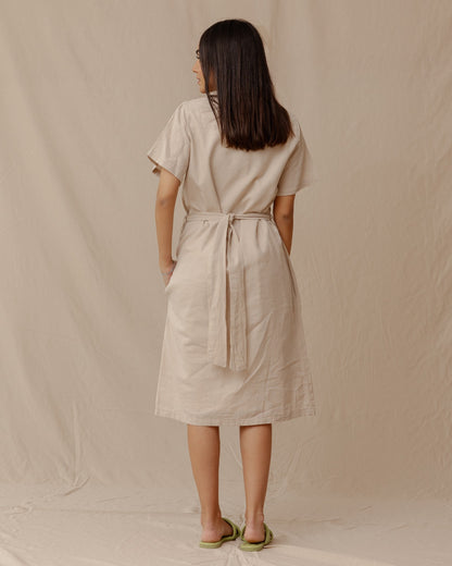 Resort Linen Dress Beige