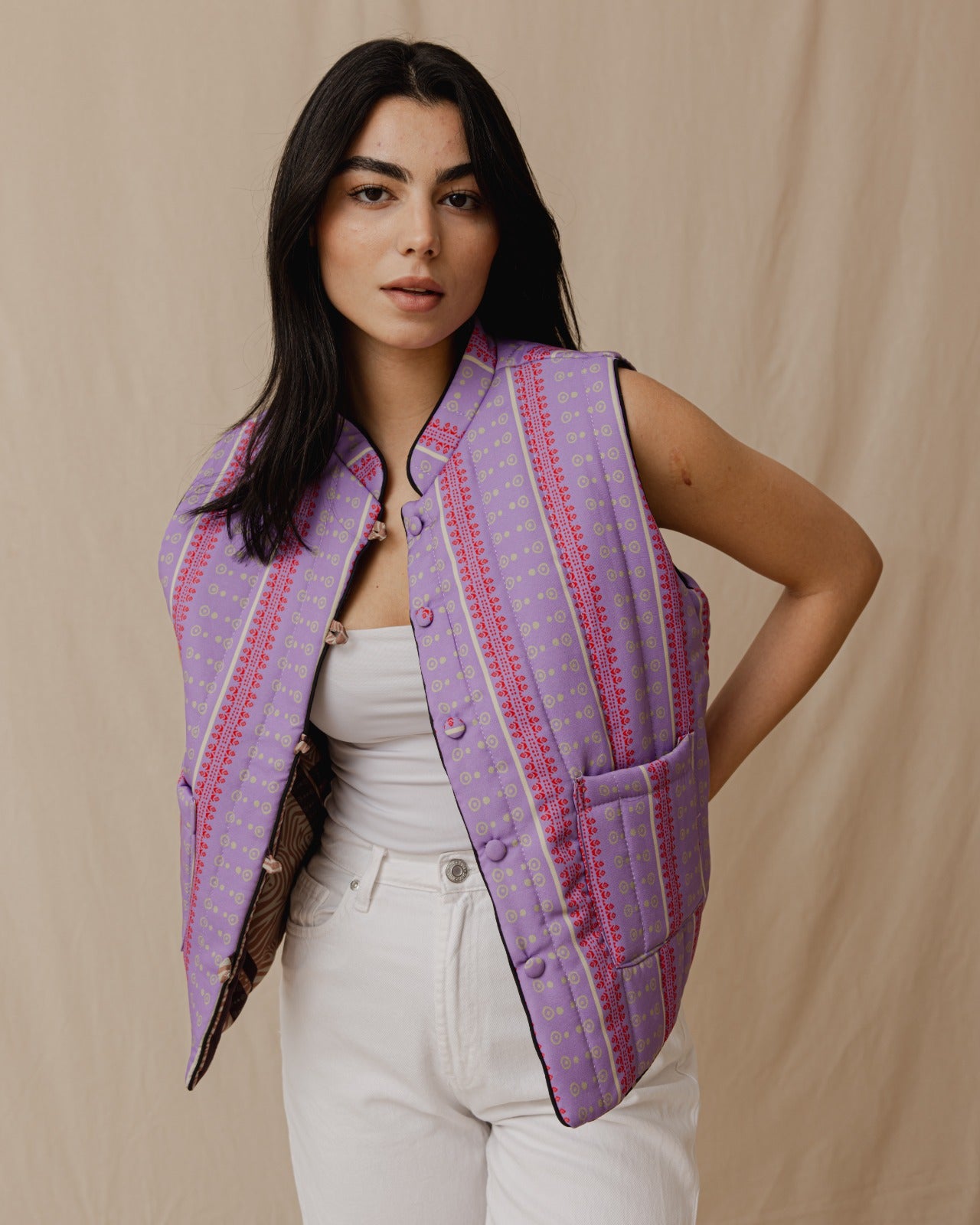 Gilet réversible Wild Jungle Lilas