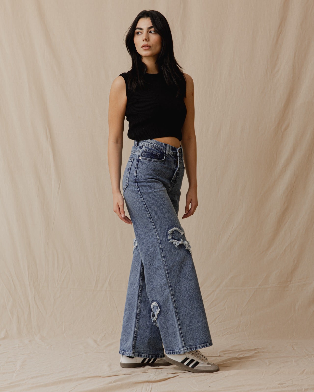 Pantalon en jean en forme de cœur