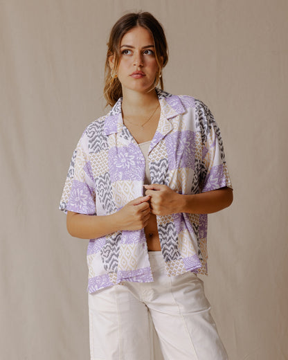 Summer Patchwork Shirt Purple