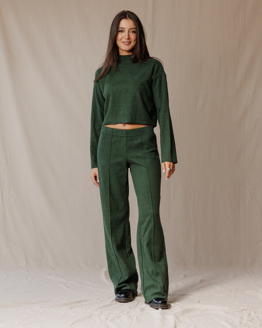 Relaxed Cashmere Set Olive Green