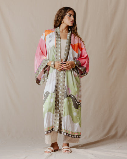 Kimono La Vallée Satin Rose