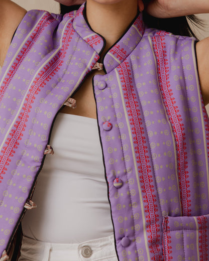 Gilet réversible Wild Jungle Lilas