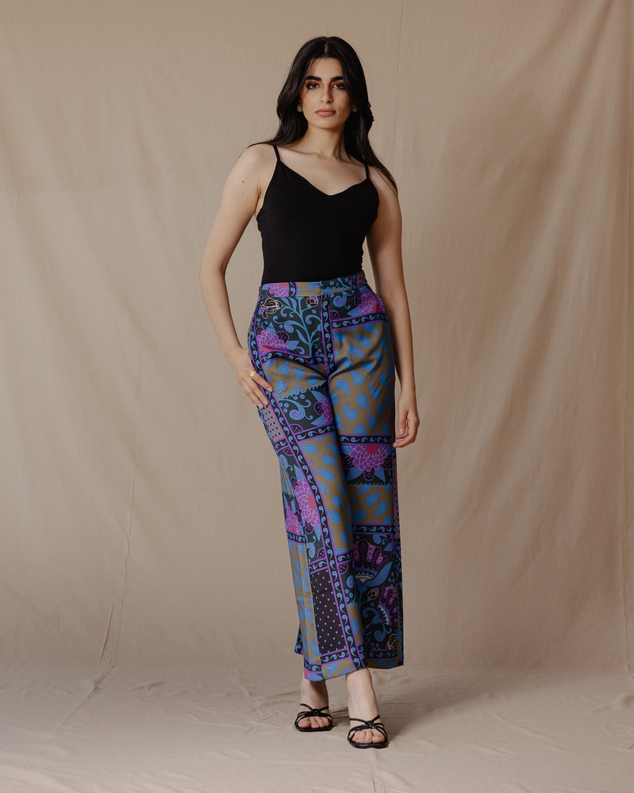 Pantalon Paisley Patchwork Olive X Violet