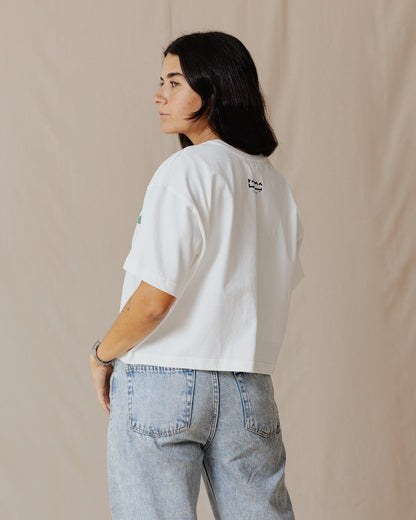 Care Free Cropped Tee Blanco