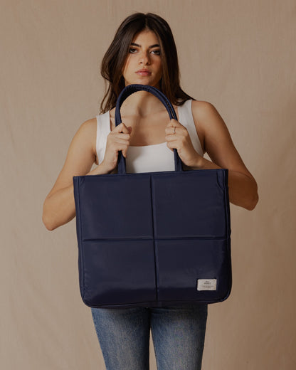 Waterproof Quilted Tote Navy