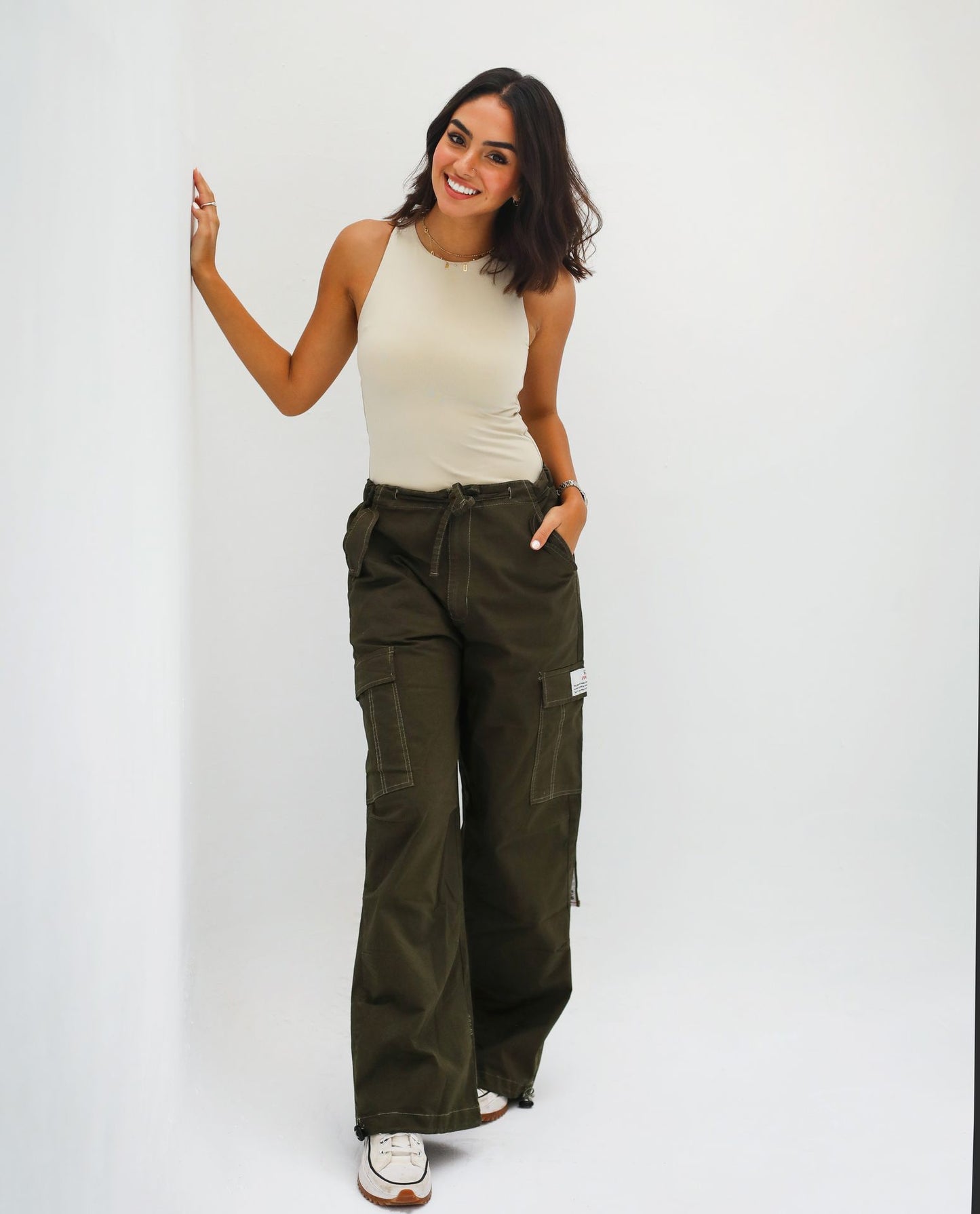 Pantalon cargo Lit Vert Olive