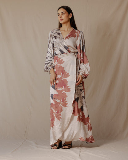 Lilly Garden Wrap Abito Chiaro Peach