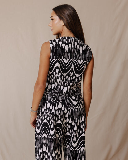 Ikat Cotton Set Black X White