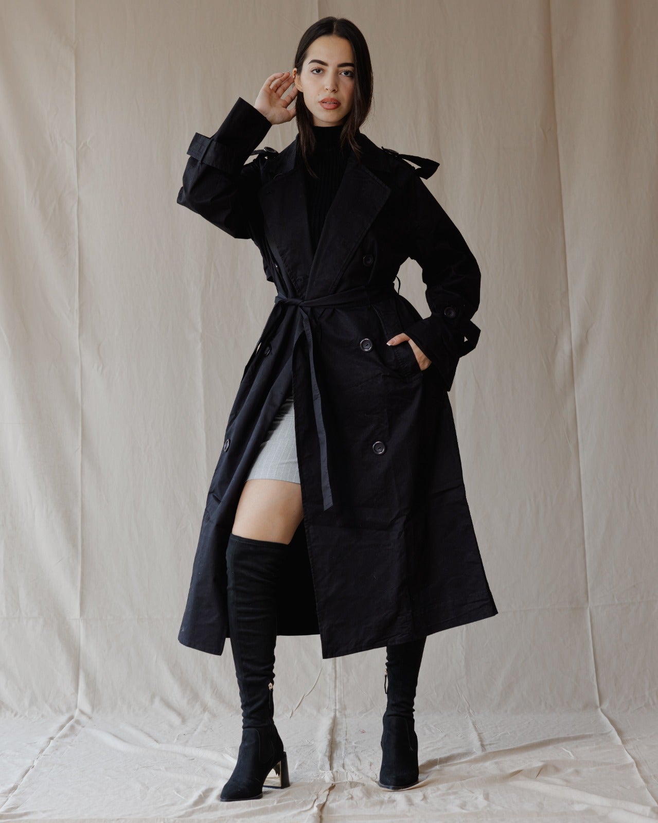 Trench Relax Fit Noir