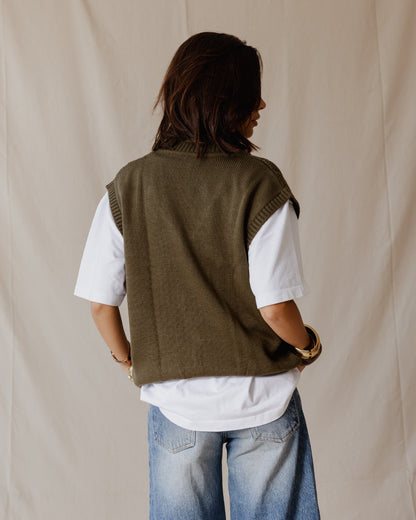 Olive Tricot Vest