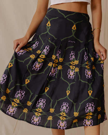 Jupe Midi Lilly Of The Valley Noir